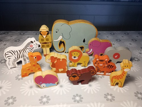 Wooden zoo wild animals - animals, and