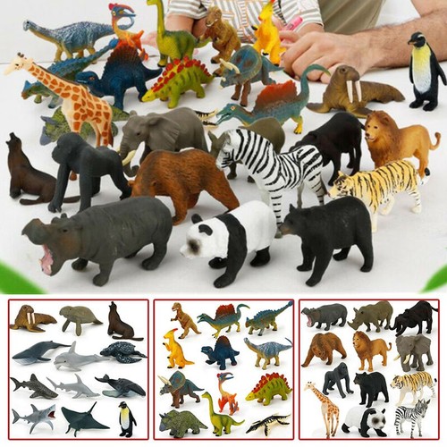 Lot pieces plastic zoo - plastic,